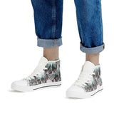 Skull melt - White High Top Canvas Shoes