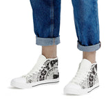 Egyptian Pyramids White High Top Canvas Shoes