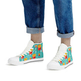 French fries White High Top Canvas Shoes