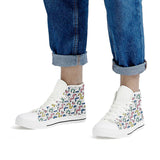 Gettin' Jiggy - White High Top Canvas Shoes