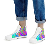 Drip - White High Top Canvas Shoes