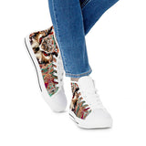 owl White High Top Canvas Shoes