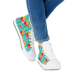 French fries White High Top Canvas Shoes