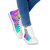 Drip - White High Top Canvas Shoes