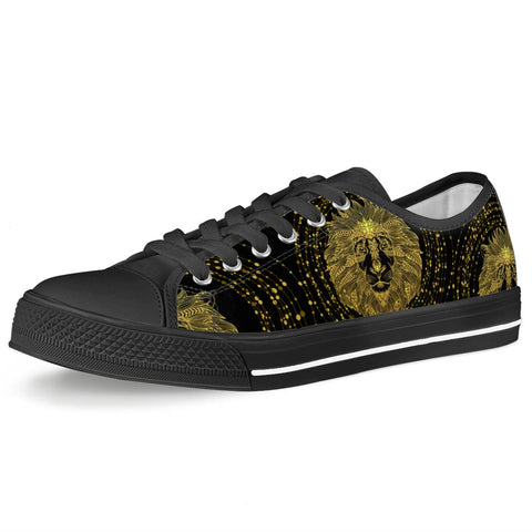 Golden Lion - Black Low Top Canvas Shoes