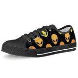 Alien Invasion - Black Low Top Canvas Shoes