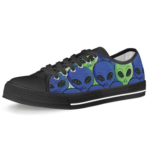 Spaced Out - Black Low Top Canvas Shoes