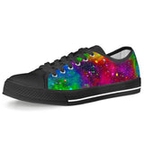 Acid Rainbow - Black Low Top Canvas Shoes