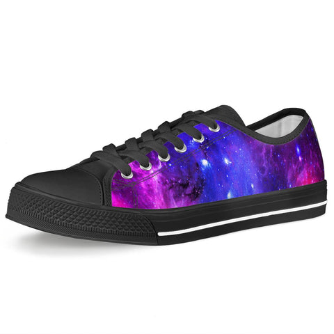 Pink Galaxy - Black Low Top Canvas Shoes