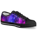 Pink Galaxy - Black Low Top Canvas Shoes