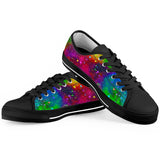 Acid Rainbow - Black Low Top Canvas Shoes