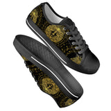 Golden Lion - Black Low Top Canvas Shoes