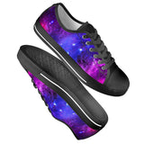 Pink Galaxy - Black Low Top Canvas Shoes