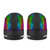 Acid Rainbow - Black Low Top Canvas Shoes