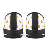 Orange Cartoon -  Drawing Pattern Design Black Low Top Canvas Shoes