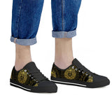 Golden Lion - Black Low Top Canvas Shoes