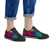 Acid Rainbow - Black Low Top Canvas Shoes