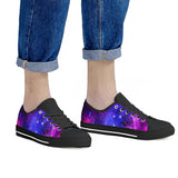 Pink Galaxy - Black Low Top Canvas Shoes