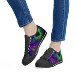 Green Galaxy - Black Low Top Canvas Shoes