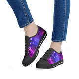 Pink Galaxy - Black Low Top Canvas Shoes