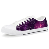 Cosmic Sparkle - White Low Top Canvas Shoes