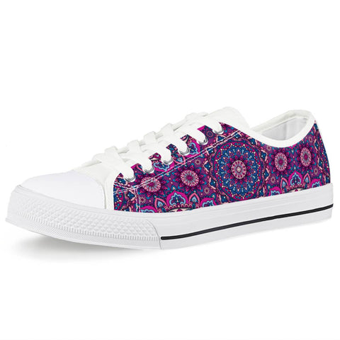 Garden Goddess - White Low Top Canvas Shoes