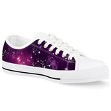 Cosmic Sparkle - White Low Top Canvas Shoes