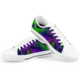 Green Galaxy - White Low Top Canvas Shoes