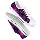 Cosmic Sparkle - White Low Top Canvas Shoes