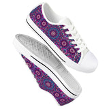 Garden Goddess - White Low Top Canvas Shoes