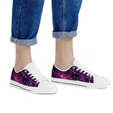 Cosmic Sparkle - White Low Top Canvas Shoes