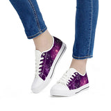 Cosmic Sparkle - White Low Top Canvas Shoes