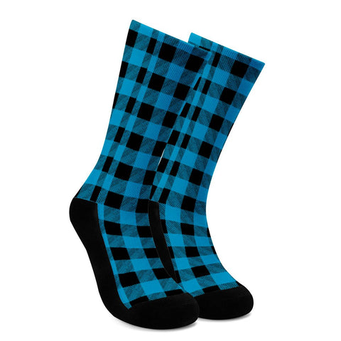 Blue Plaid - Crew Socks