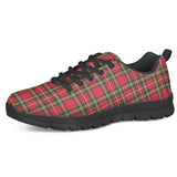 Red Plaid - Black Running Shoes