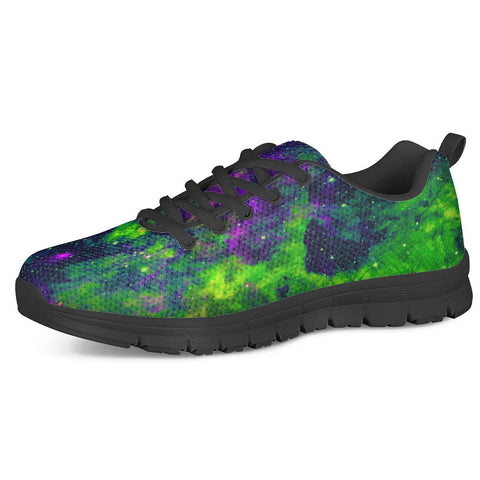 Green Galaxy - Black Running Shoes