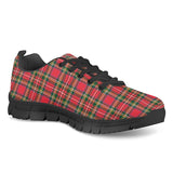 Red Plaid - Black Running Shoes