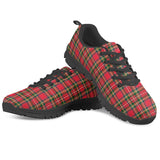 Red Plaid - Black Running Shoes