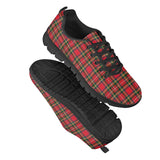 Red Plaid - Black Running Shoes