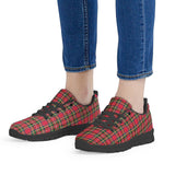 Red Plaid - Black Running Shoes