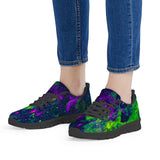 Green Galaxy - Black Running Shoes