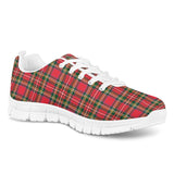 Red Plaid - White Running Shoes