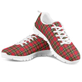 Red Plaid - White Running Shoes