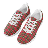 Red Plaid - White Running Shoes