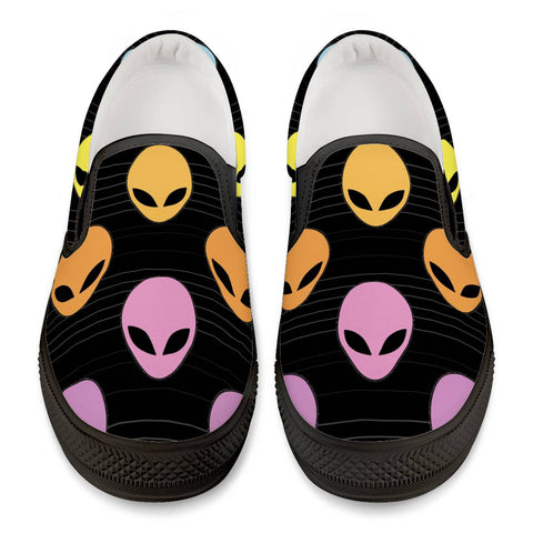 Alien Invasion - Black Slip On Shoes