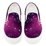 Cosmic Sparkle - White Slip On Shoes