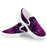 Cosmic Sparkle - White Slip On Shoes