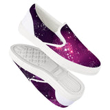 Cosmic Sparkle - White Slip On Shoes