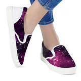 Cosmic Sparkle - White Slip On Shoes