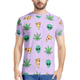 Alien Pizza Weed - New Men's All Over Print T-shirt