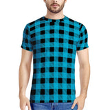 Blue Plaid - New Men's All Over Print T-shirt